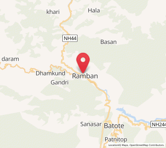 Map of Ramban, Kashmir