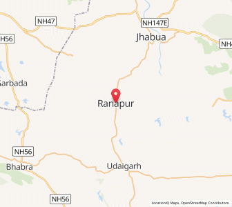 Map of Ranapur, Madhya Pradesh