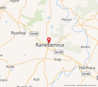 Map of Ranibennur, Karnataka
