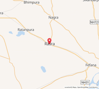 Map of Rasra, Uttar Pradesh
