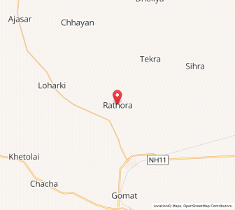 Map of Rathoran, Rajasthan