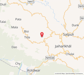 Map of Rauthia, Uttarakhand