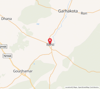 Map of Rehli, Madhya Pradesh