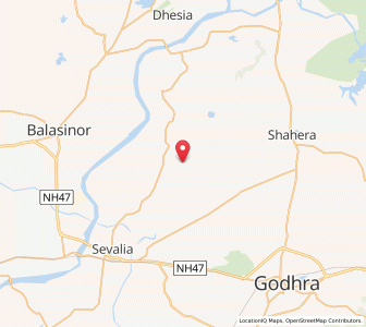 Map of Rena, Gujarat