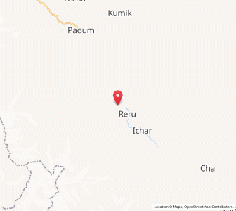 Map of Reru, Kashmir