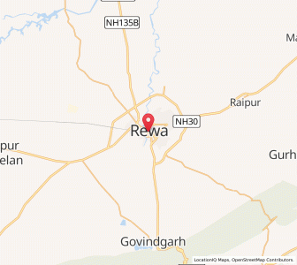 Map of Rewa, Madhya Pradesh