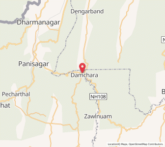 Map of Rhadakishorpur, Tripura