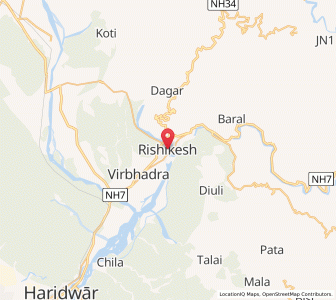 Map of Rishikesh, Uttarakhand