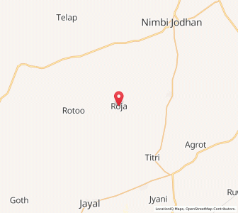 Map of Roja, Rajasthan