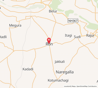 Map of Ron, Karnataka