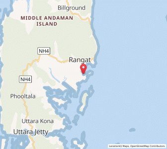 Map of Rongat, Andaman and Nicobar Islands