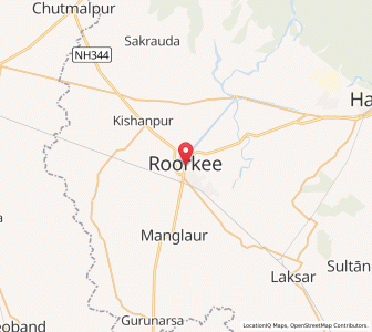 Map of Roorkee, Uttarakhand