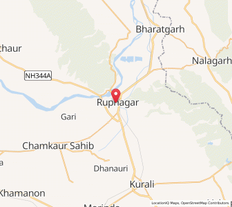 Map of Ropar, Punjab