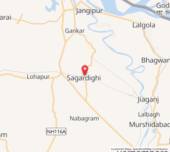 Map of Sagardighi, West Bengal