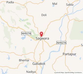 Map of Sagwara, Rajasthan
