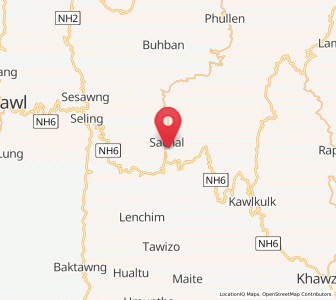 Map of Saitual, Mizoram