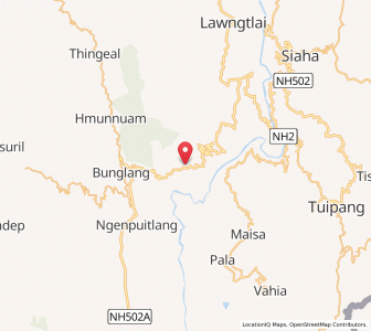 Map of Saizawh, Mizoram