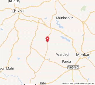 Map of Sakharkherda, Maharashtra