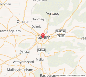 Map of Salem, Tamil Nadu