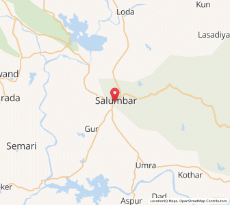 Map of Salumbar, Rajasthan