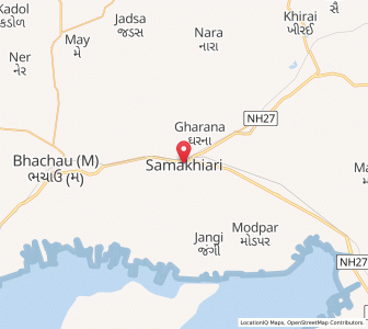 Map of Samakhiali, Gujarat