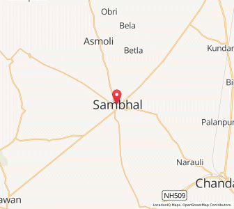 Map of Sambhal, Uttar Pradesh