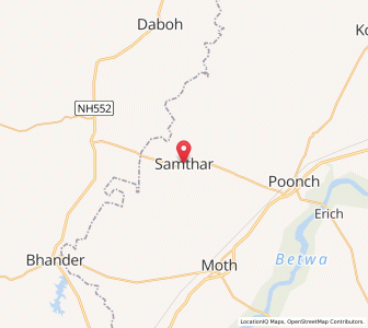 Map of Samthar, West Bengal