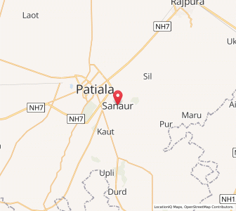 Map of Sanaur, Punjab