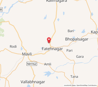Map of Sanawar, Rajasthan