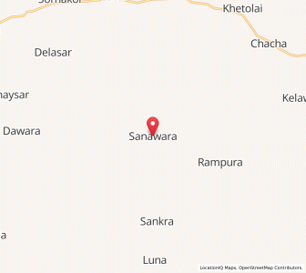 Map of Sanawra, Rajasthan