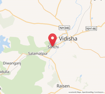 Map of Sanchi, Madhya Pradesh