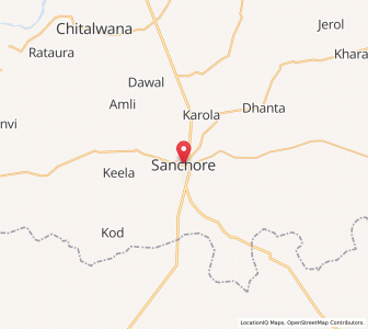 Map of Sanchor, Rajasthan