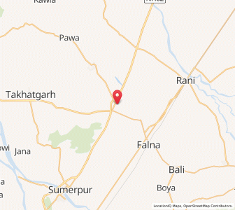 Map of Sanderav, Rajasthan
