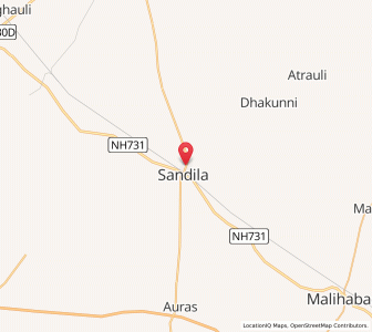 Map of Sandila, Uttar Pradesh