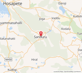 Map of Sandur, Karnataka