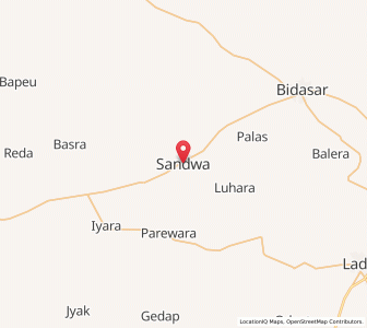 Map of Sandwa, Rajasthan