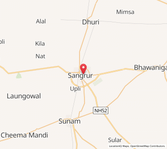 Map of Sangrur, Punjab