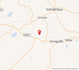 Map of Sanosra, Gujarat