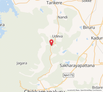 Map of Santaveri, Karnataka