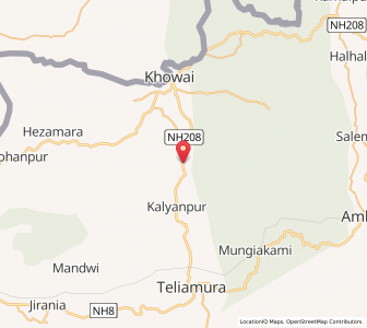 Map of Santinagar, Tripura