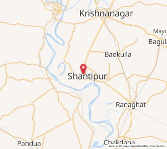 Map of Santipur, West Bengal