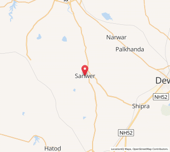 Map of Sanwer, Madhya Pradesh