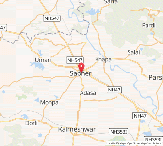 Map of Saoner, Maharashtra