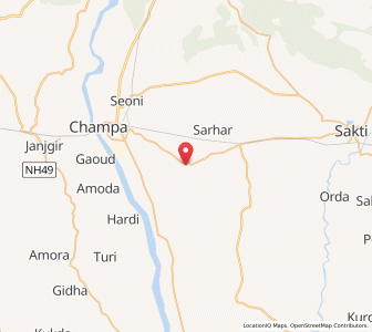 Map of Saragaon, Chhattisgarh