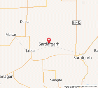 Map of Sardargarh, Rajasthan