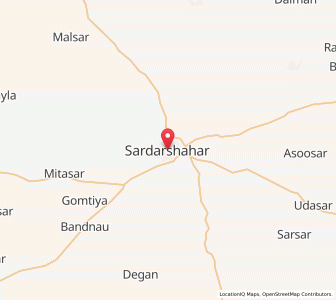 Map of Sardarshahr, Rajasthan