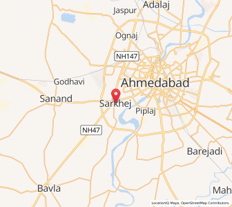 Map of Sarkhej, Gujarat