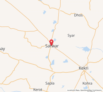 Map of Sarwar, Rajasthan