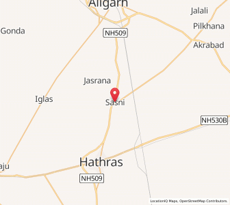 Map of Sasni, Uttar Pradesh