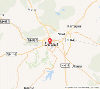 Map of Saugor, Madhya Pradesh